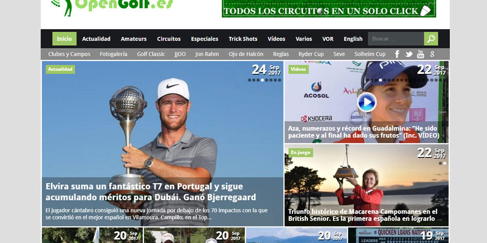 Opengolf, diseño web