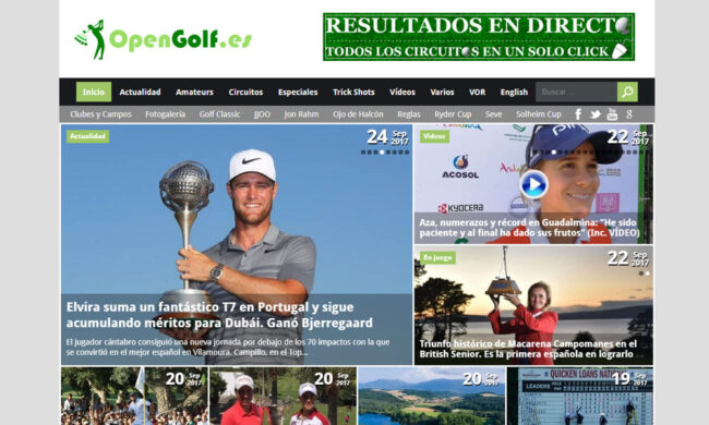 Opengolf, diseño web