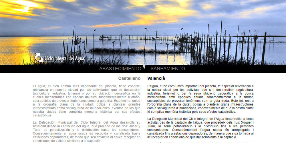 Ciclo Integral del Agua, diseño web
