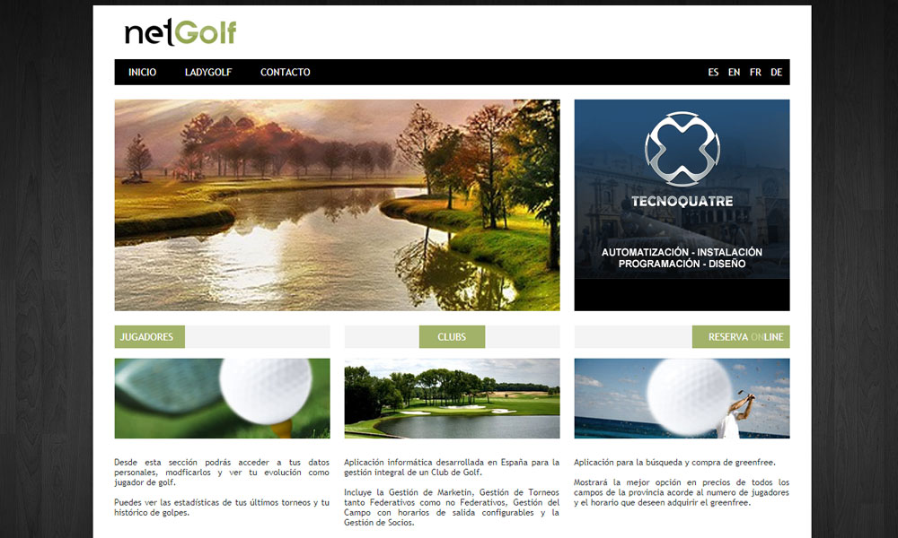 NetGolf, diseño web