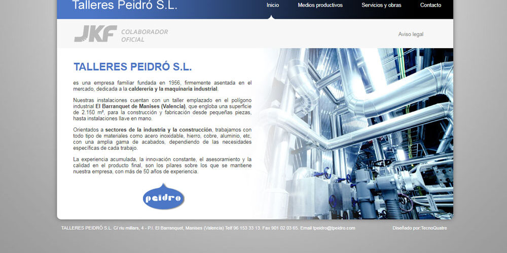 Talleres Peidró, diseño web