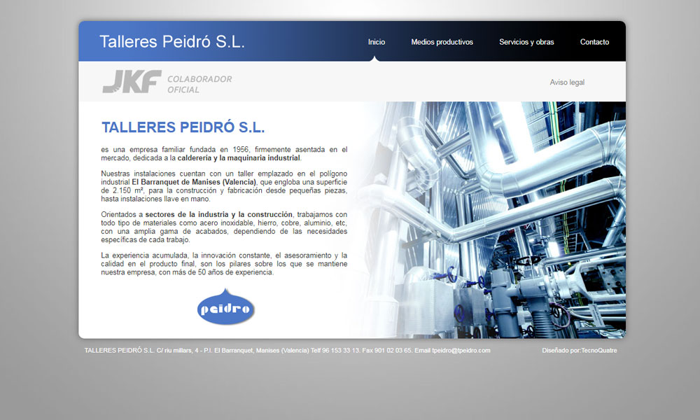 Talleres Peidró, diseño web