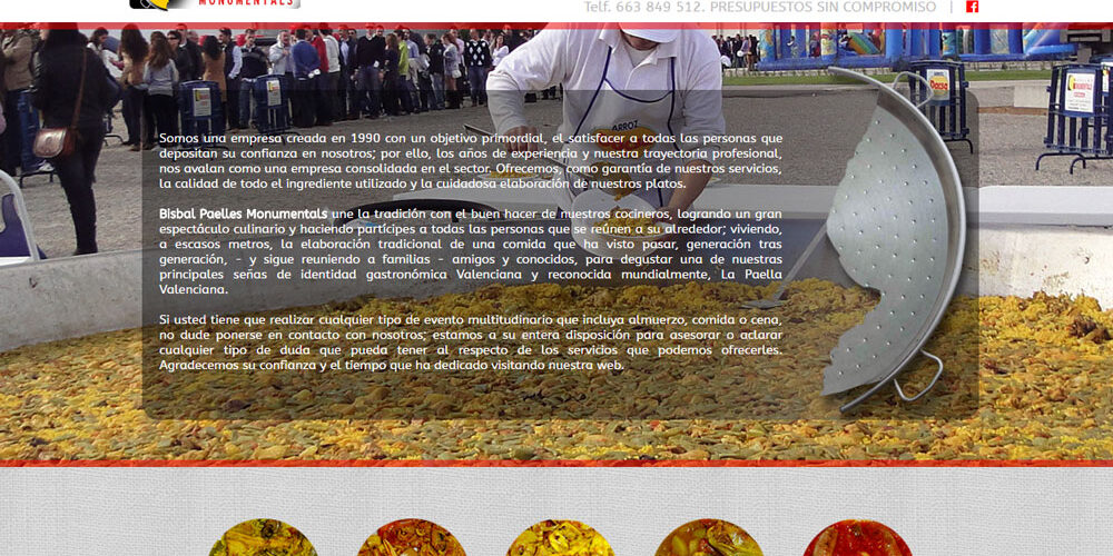 Bisbal Paelles Monumentals, diseño web