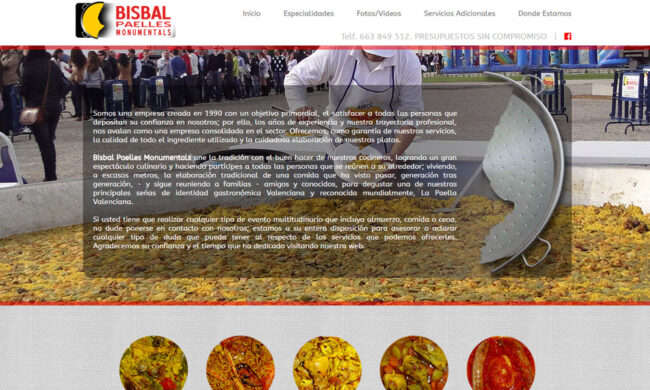 Bisbal Paelles Monumentals, diseño web