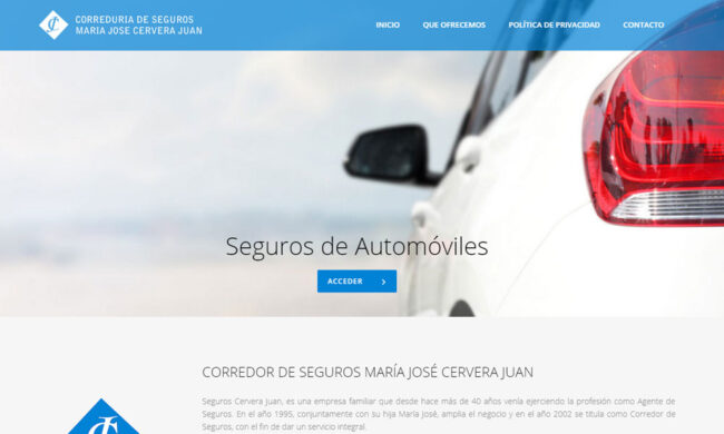 Seguros Cervera Juan, diseño web